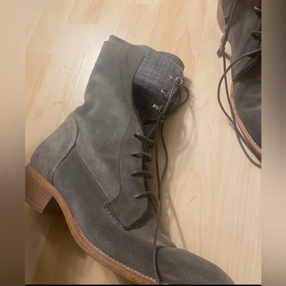 ✨ Brunello Cucinelli Italian Suede Fold-Over Combat Boots | Size 40 ✨